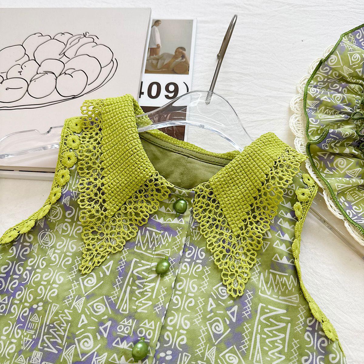 Baby& Kid Forest Lace Collar Top & Pant Sets