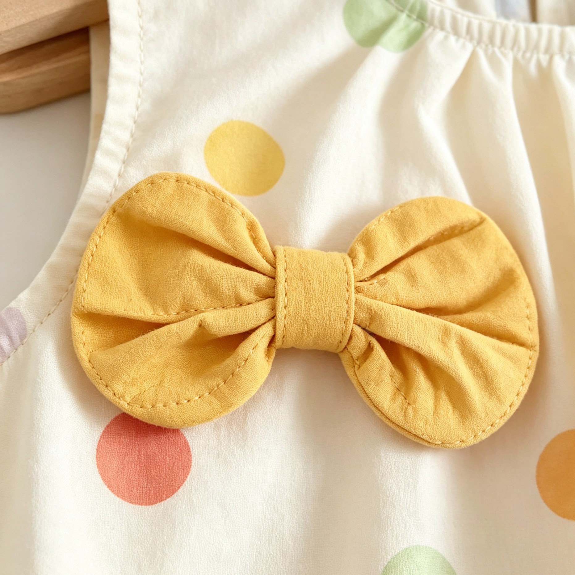 Kids Colorful Dot Bow Top and Ruffles Pants Sets