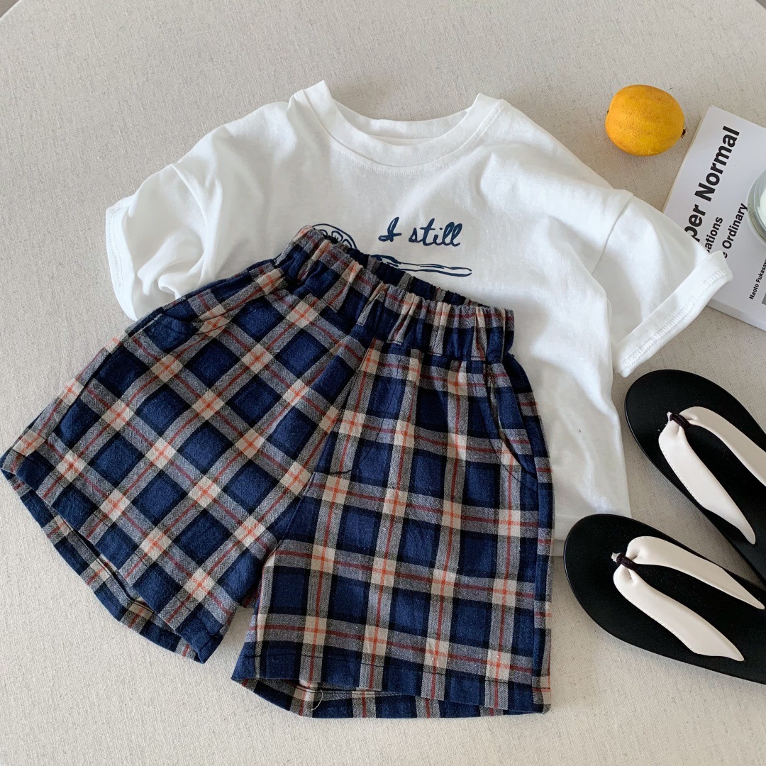 Kids Plaid Short Pants