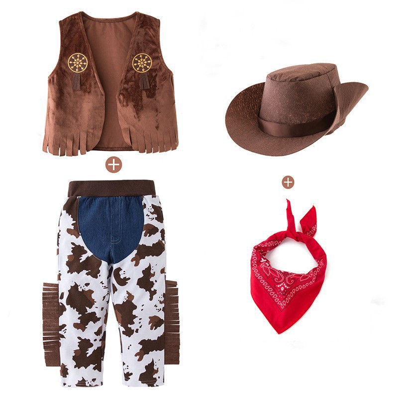 Baby & Kid Western Cowboy Halloween 4-Piece Set
