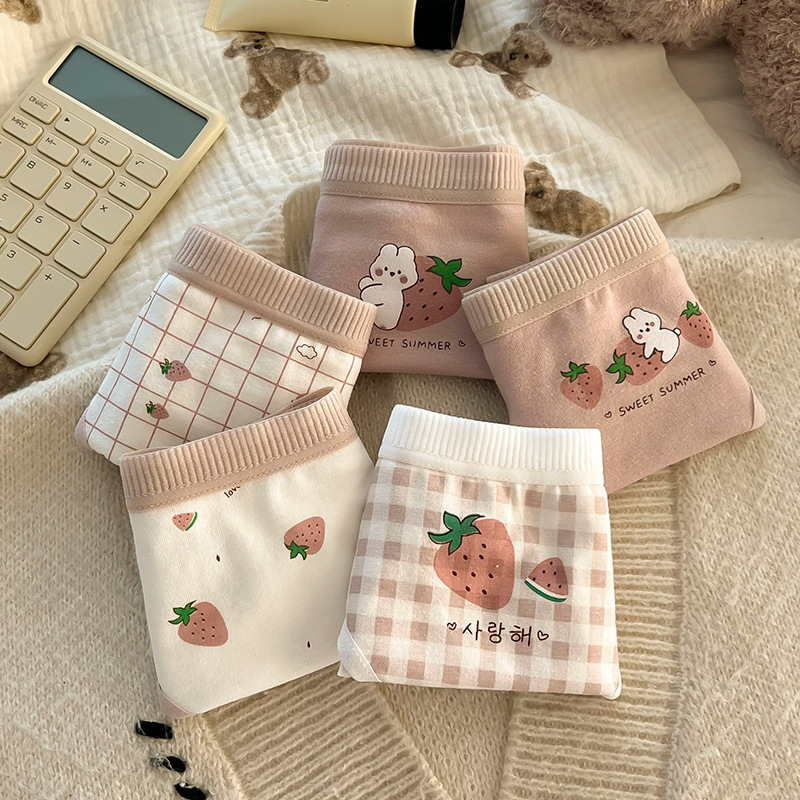 Kids Cute Cartoon Strawberry Rabbit Briefs