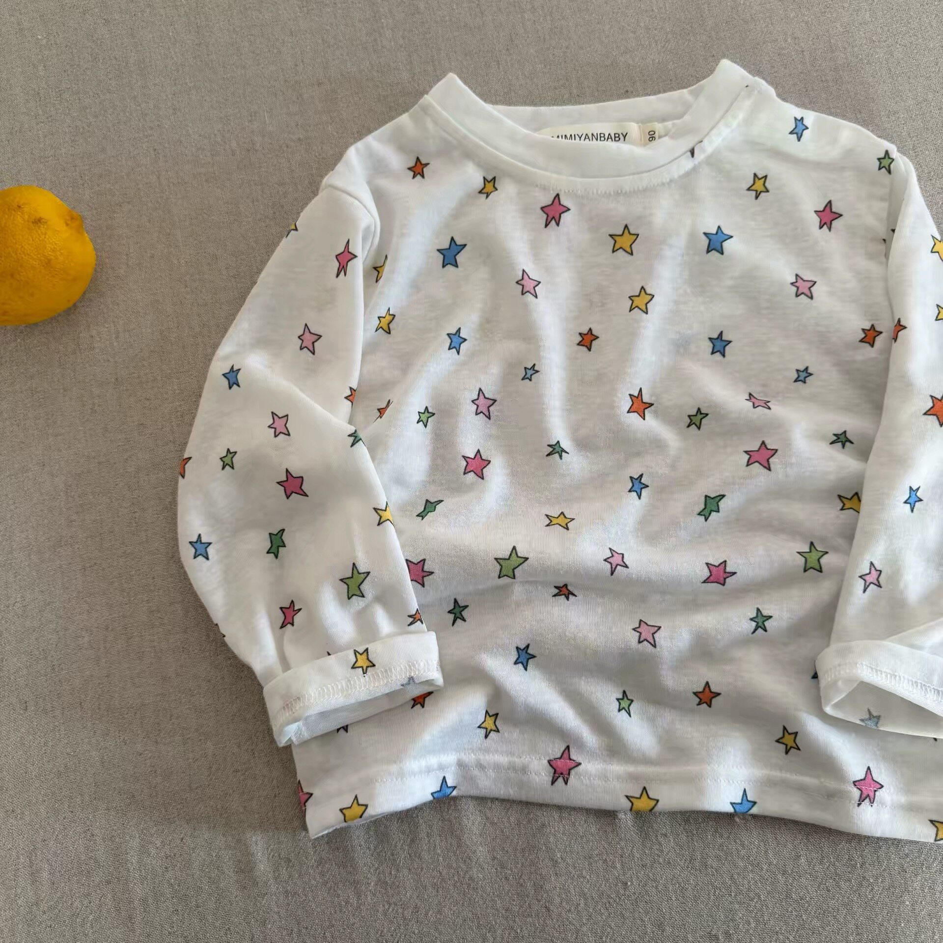 Kids Long-Sleeve Colorful Stars Top
