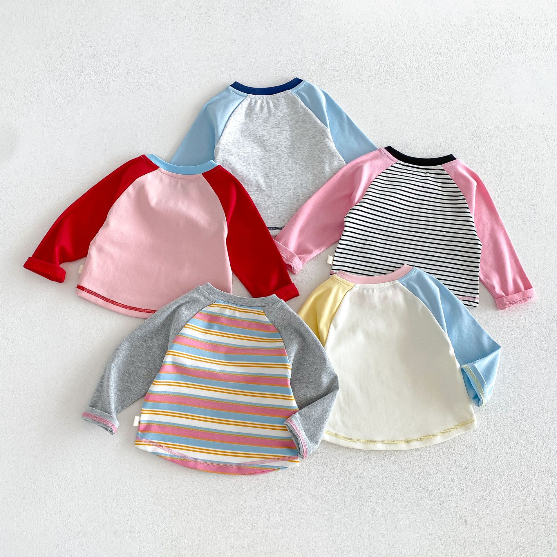 Kids Raglan Color Blocking Stripe T-shirt