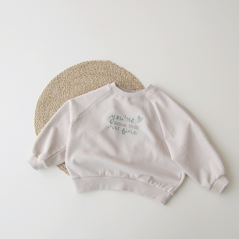 Kids Letter Embroidery Crew Neck Oversized Sweatshirt