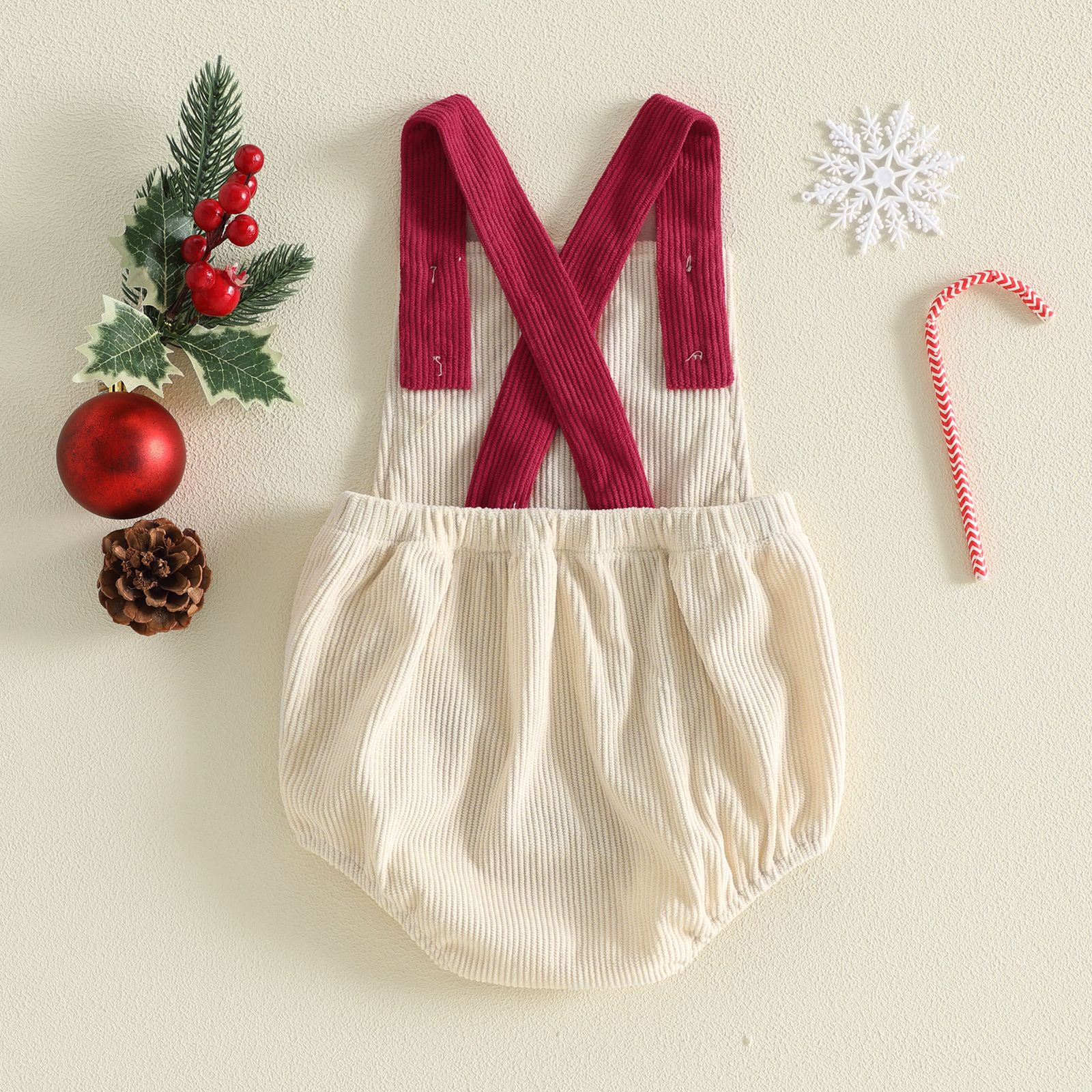 Baby Christmas Tree Embroidery Triangle Onesie