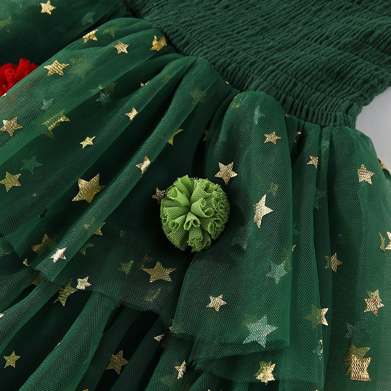 Kids Christmas Mesh Camisole Dress