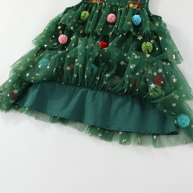 Kids Christmas Mesh Dress