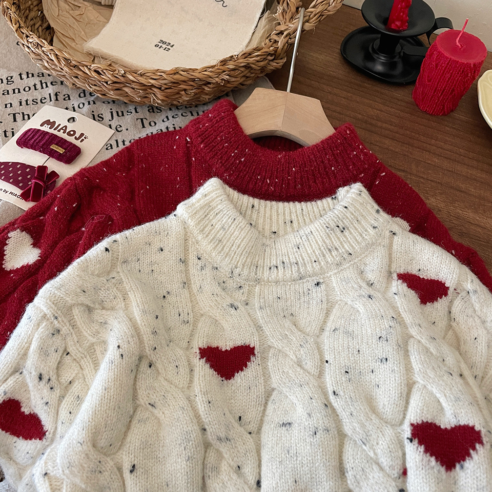Kids Heart Knitting Sweater