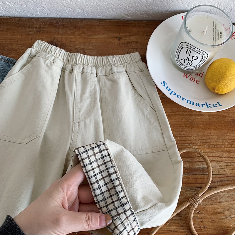 Kids Checkered Cargo Pants