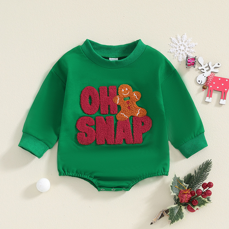 Baby Christmas Letter Embroidery Onesie