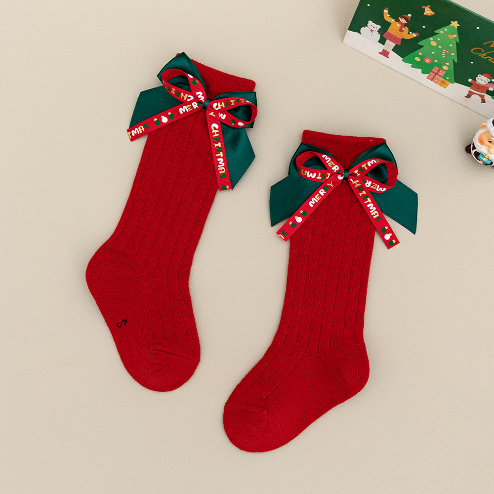 Baby Toddler Christmas Bow Socks