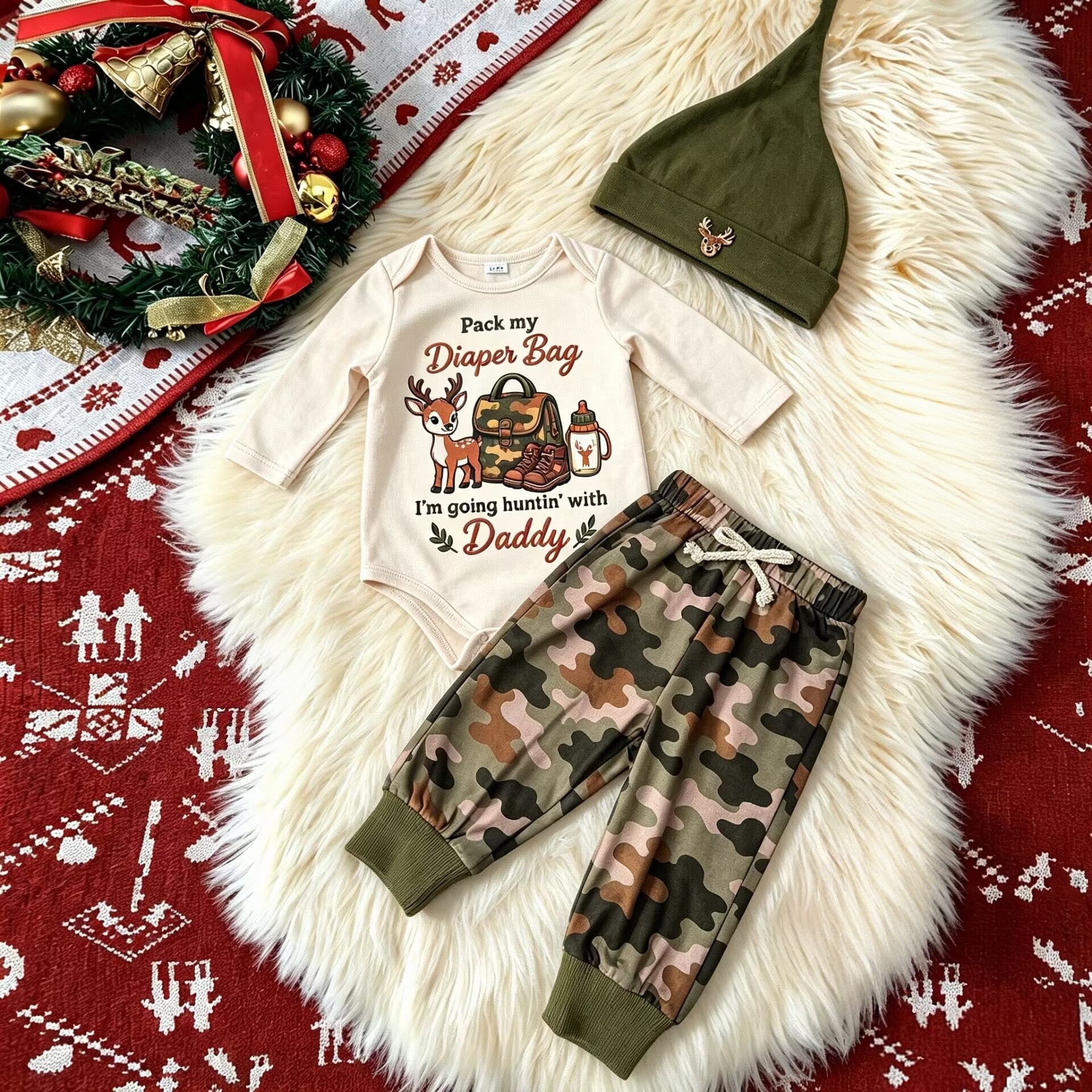 Baby Christmas Hunting Camo 3-Piece Set