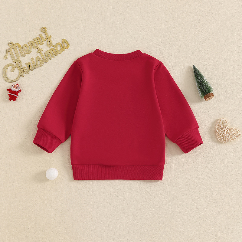 Baby Letter Gingerbread Man Embroidery Sweatshirt