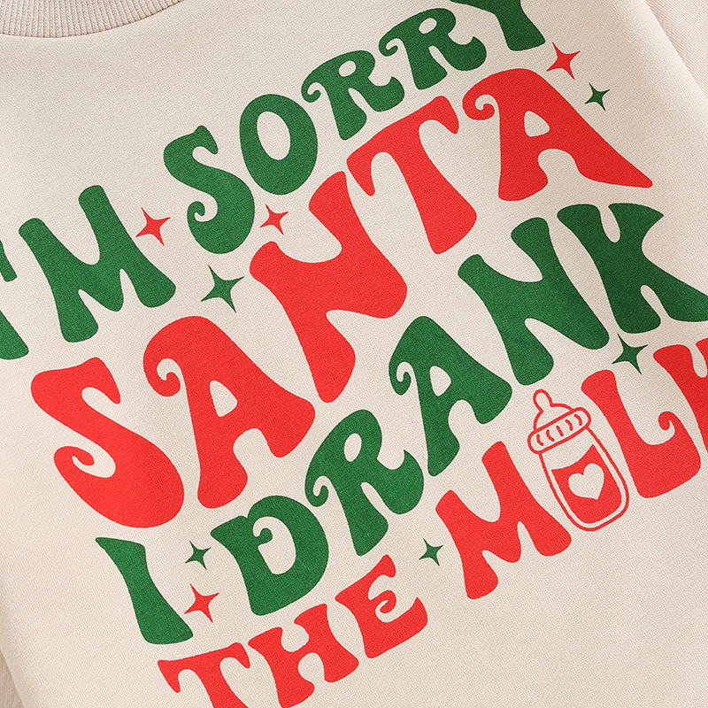 Baby Christmas Letter Print Onesie
