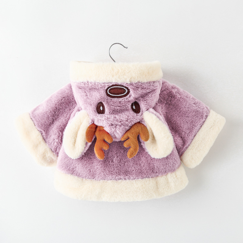 Baby Reindeer Fleece Hooded Warm Cape