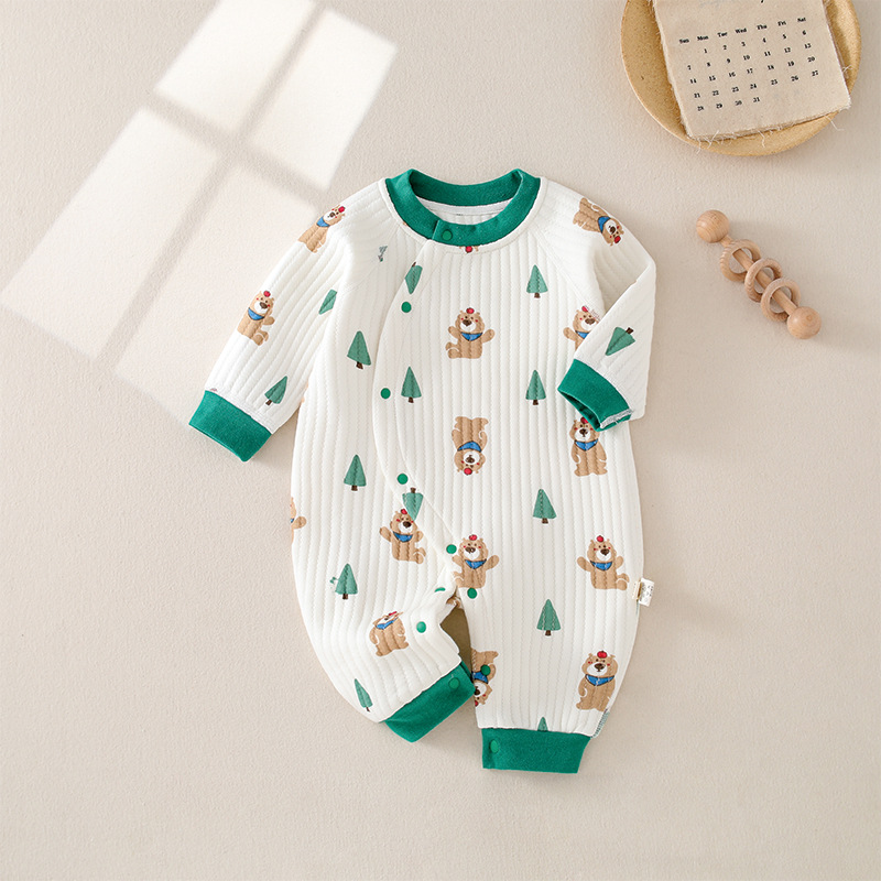 Baby Newborn Christmas Tree And Bear Romper