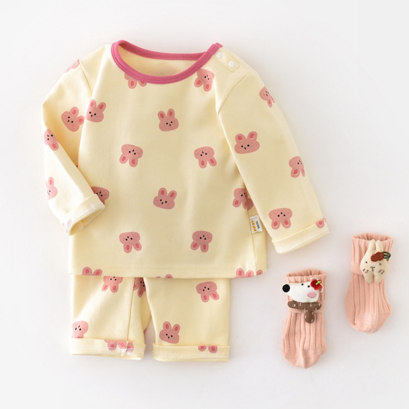 Baby Rabbit Head Print 2-Piece Set