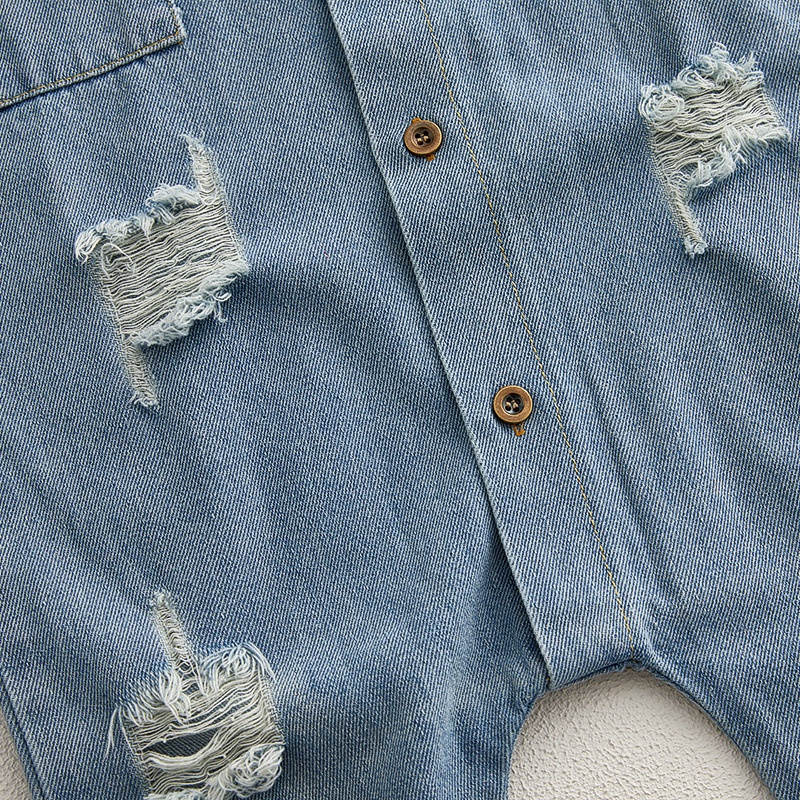 Baby ripped denim romper