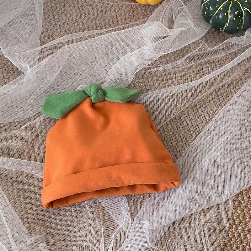 Baby Halloween Pumpkin Print Romper （Includes hat）