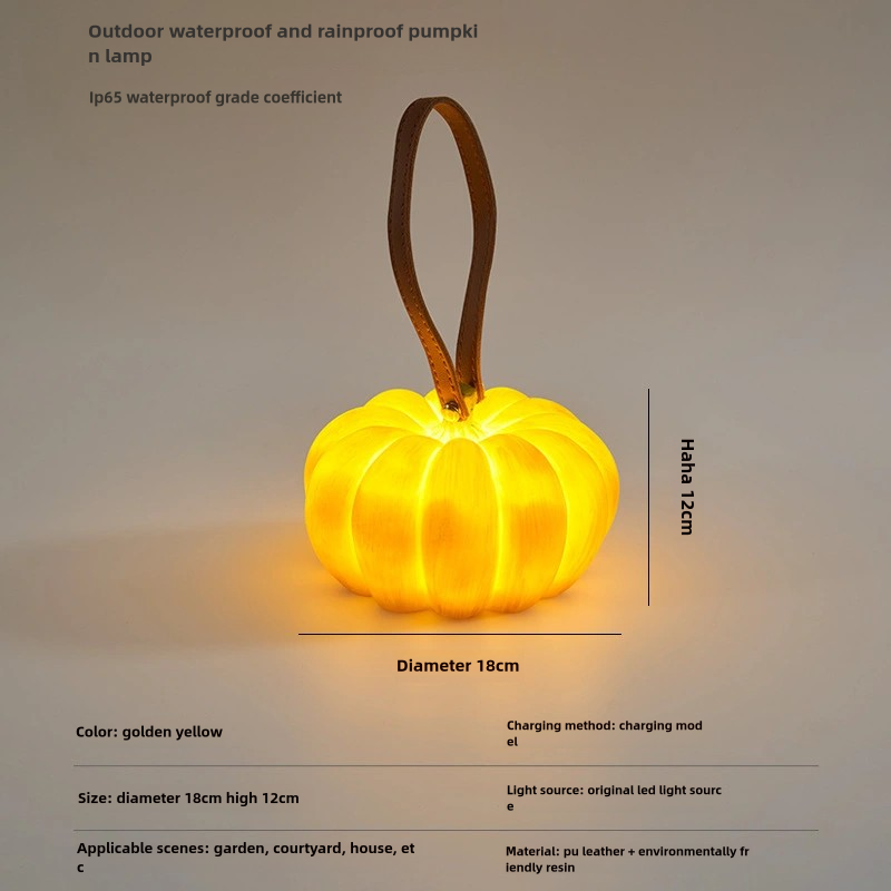 Waterproof Garden Room Portable Rechargeable Pumpkin Lantern