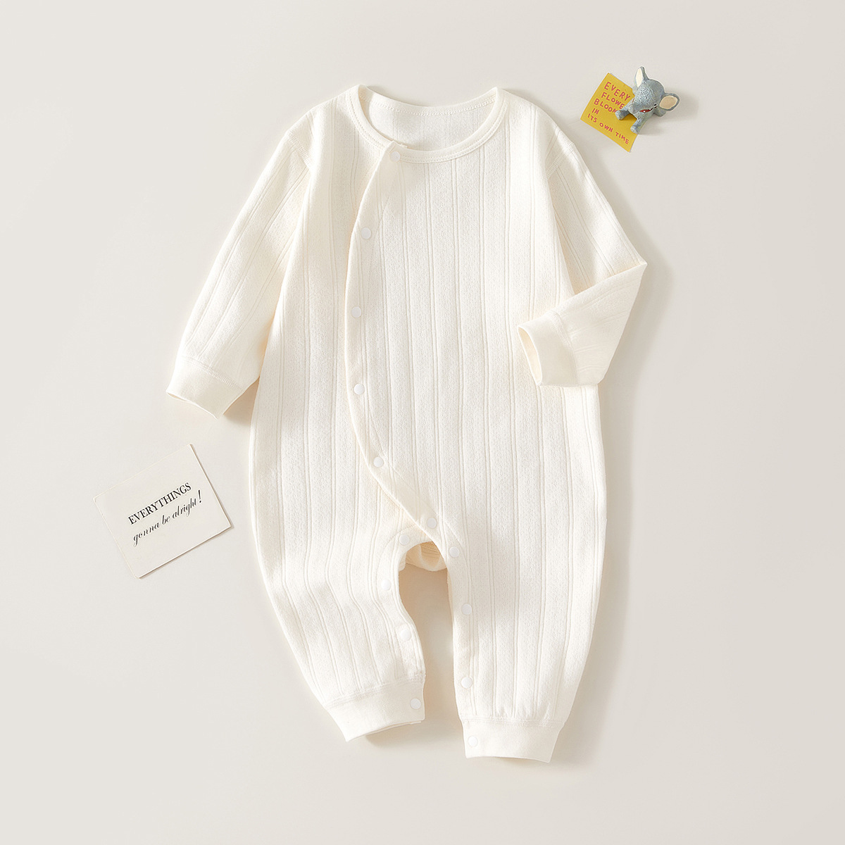 Baby Pure Color Button Basic Romper