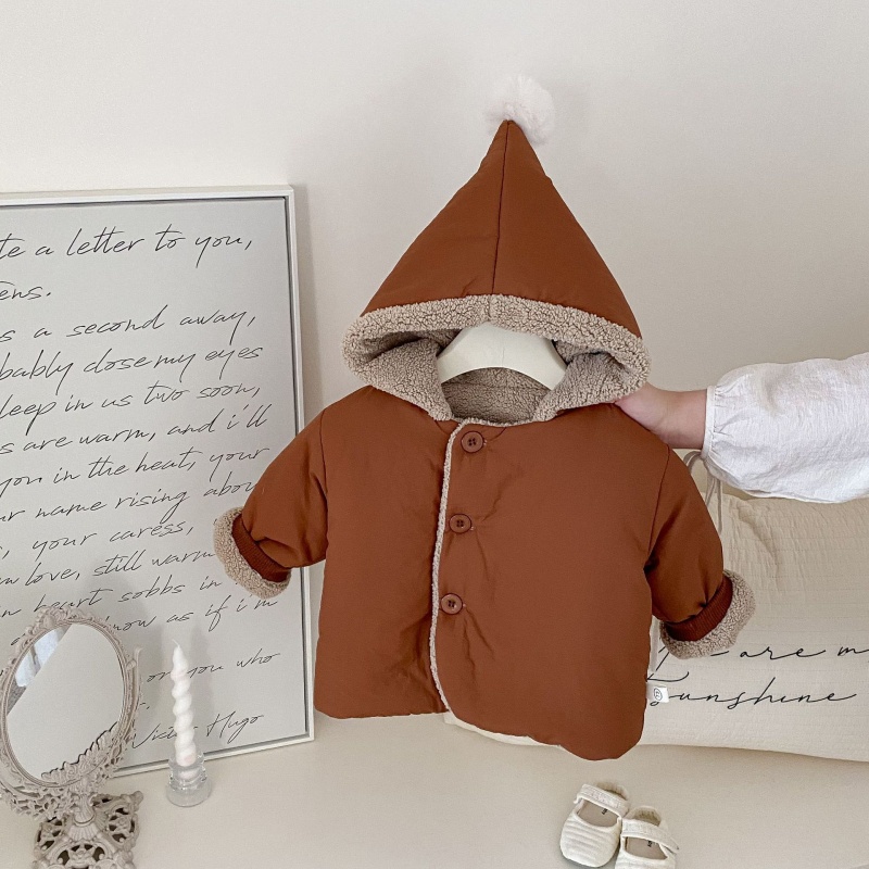 Baby Toddler Solid Color Warm Cotton Jacket