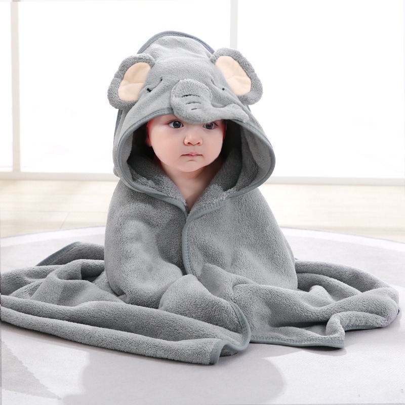 Baby Toddler Cartoon Embroidery Bath Towel Cape