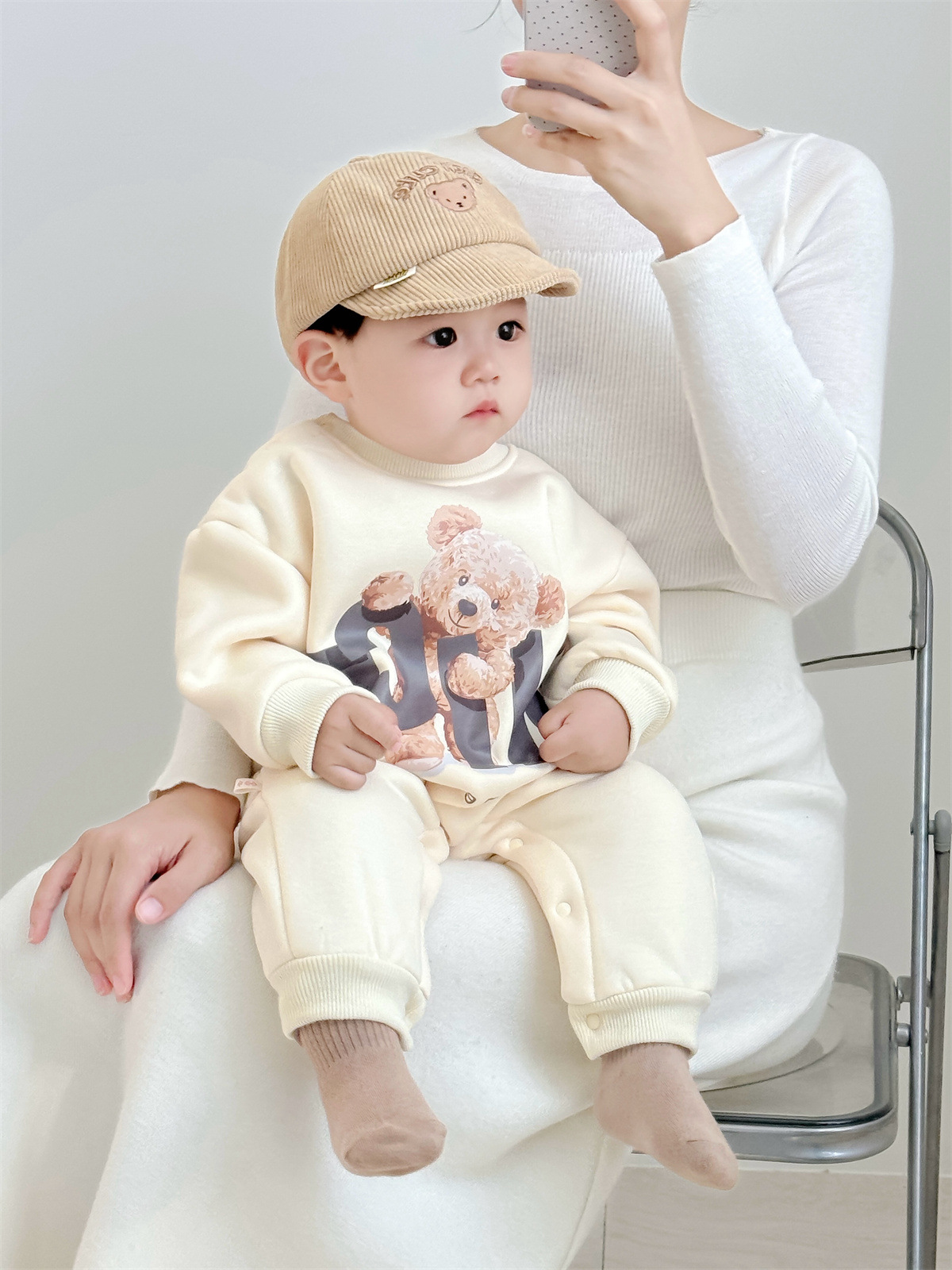Baby Newborn Bear Warm Romper