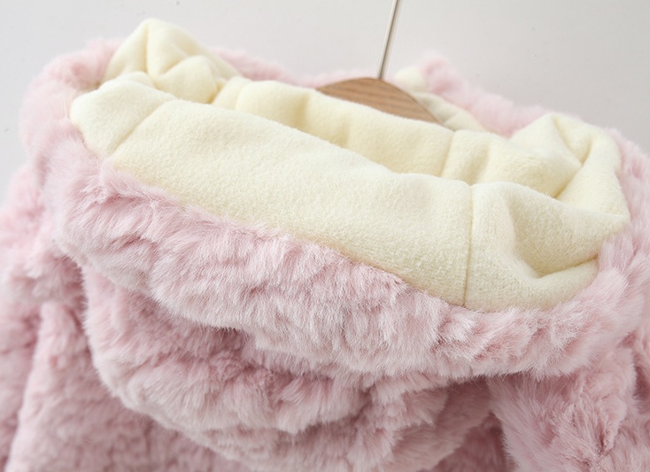 Rabbit Ear Baby Toddler Girls Hairy Outerwear (including gloves)