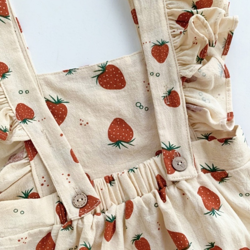 Baby Girl Strawberry Tank Romper
