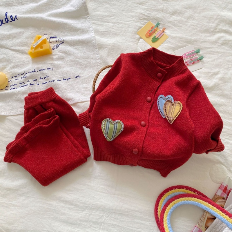 2-Piece Baby Girl Knitted Bell-Bottom Pants Set