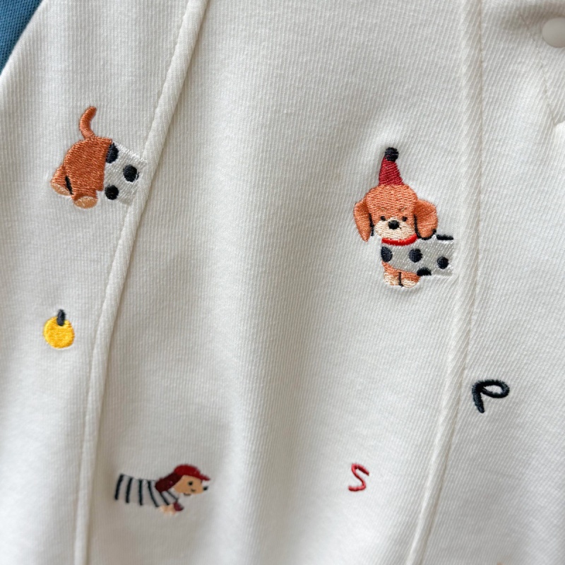 Baby Dog Print Color Block Romper