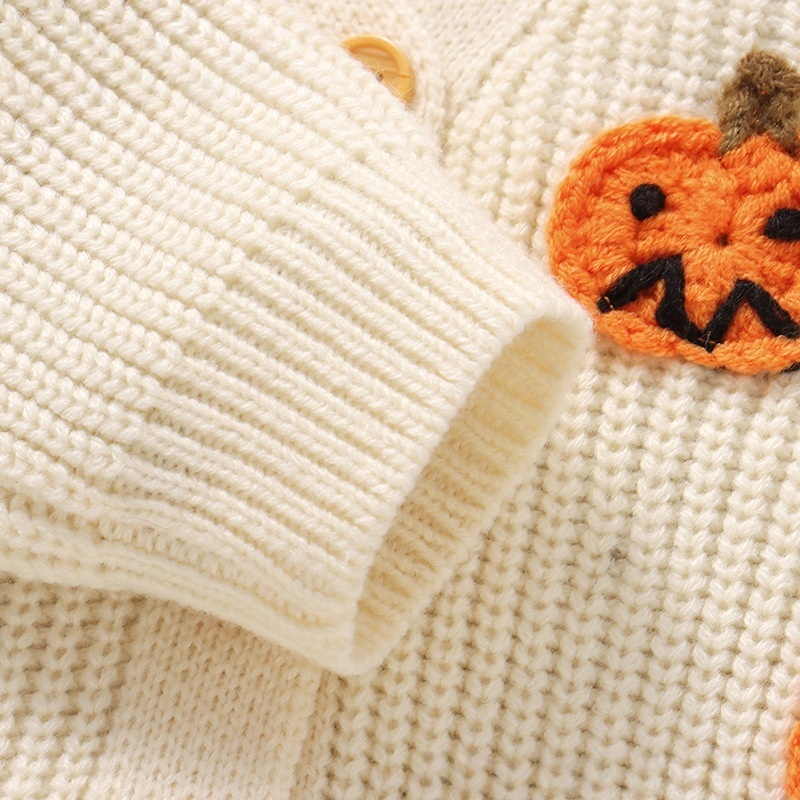 Baby Toddler Halloween Pumpkin Print Sweater Cardigan