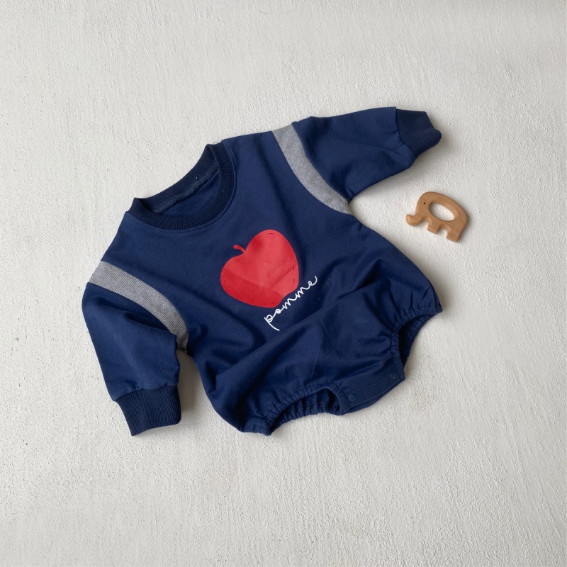 Baby Apple Print Triangle Romper