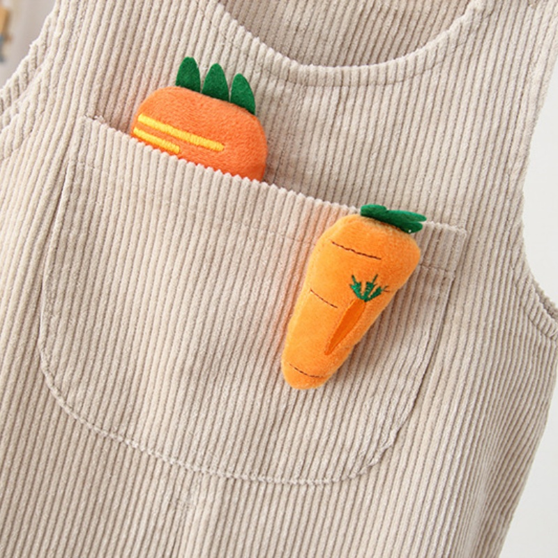 Baby Toddler Fleece-Lined Corduroy Carrot Overalls