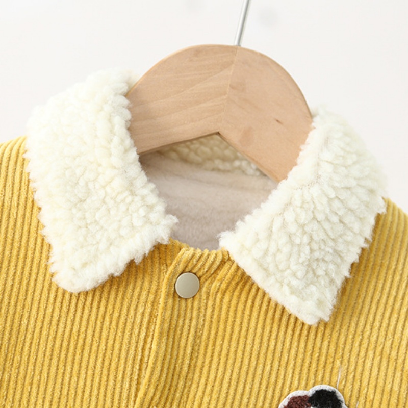 Baby Cartoon Corduroy Fleece Romper