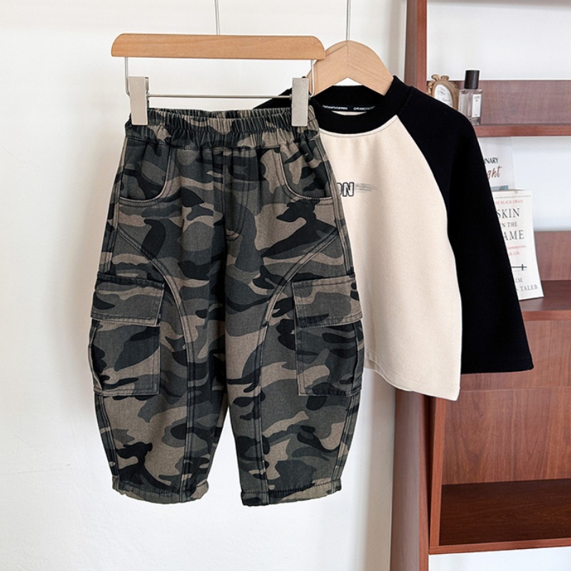 Baby & Kids' Boys' Fleece-Lined Workwear Camo Pants