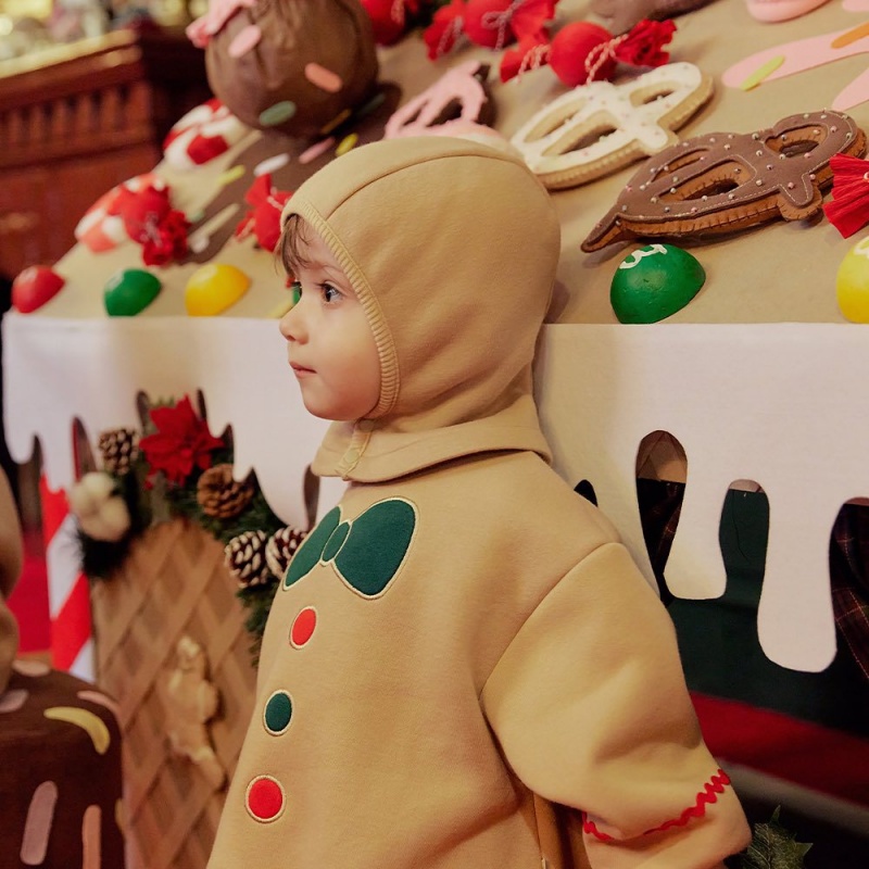 Baby Christmas Candy Print Romper