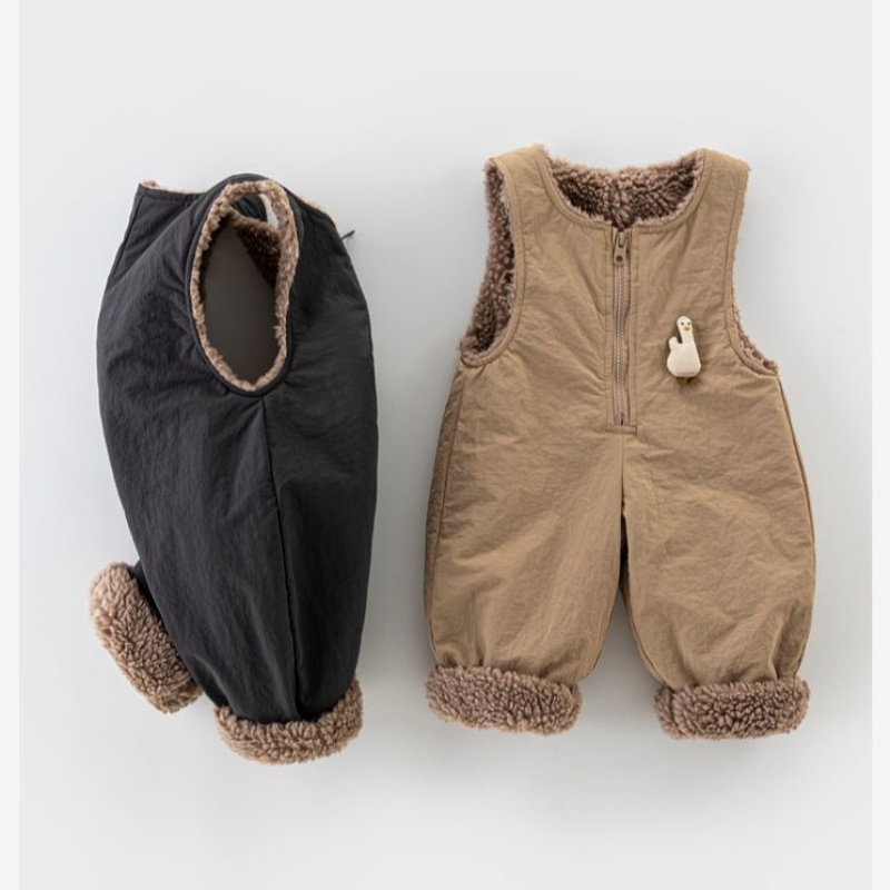 Baby & Toddler 3D Goose-Print Fleece Overalls