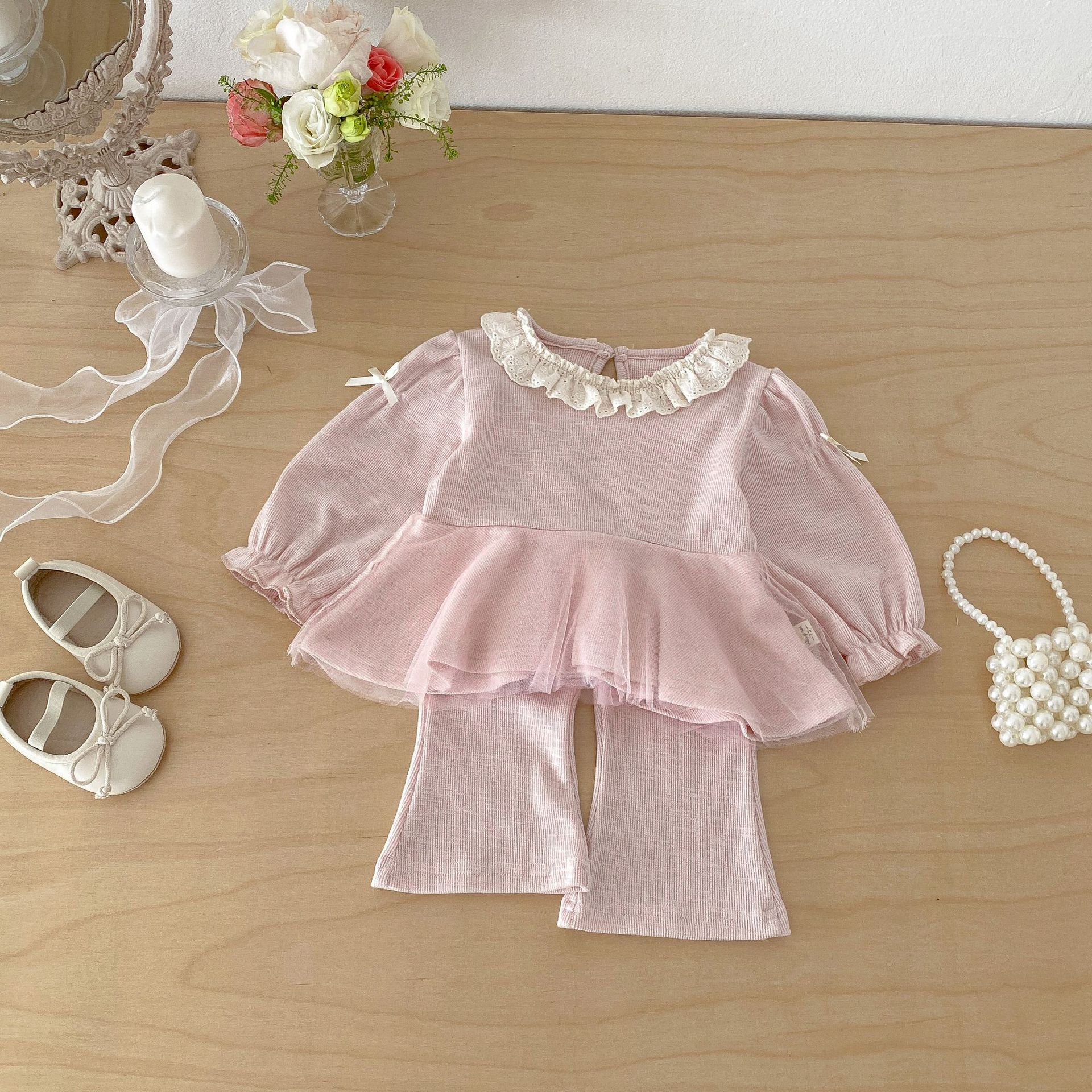 Baby Toddler Girl Mesh Fabric 2-Piece Sets