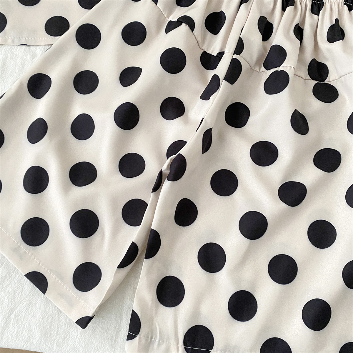 Toddler Kid Girl Beige Dot 2-piece Set
