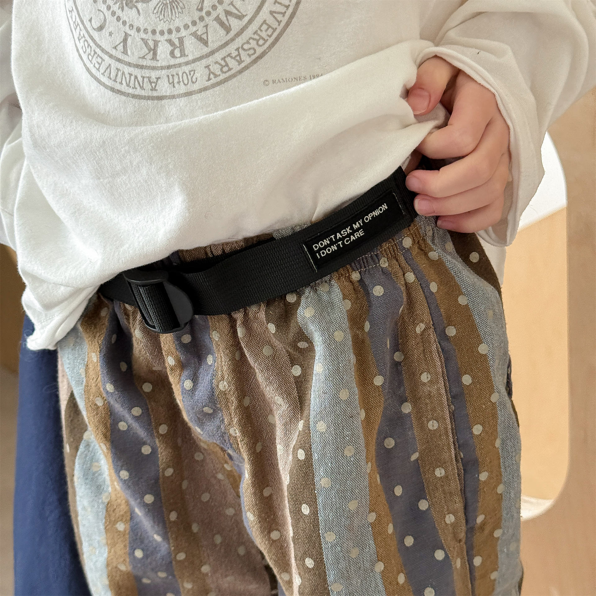 Kids Dots Stripe Cotton-Linen Shorts (12M-9Y）