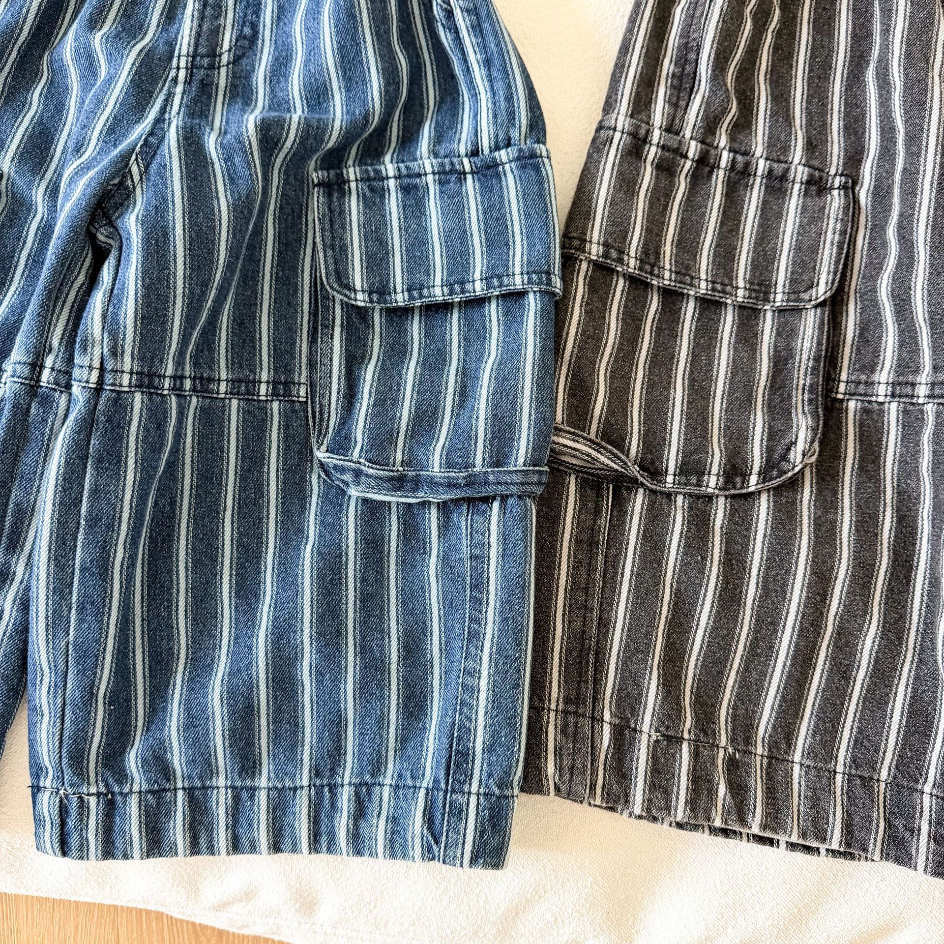 Kids Stripe Cargo Denim Pants