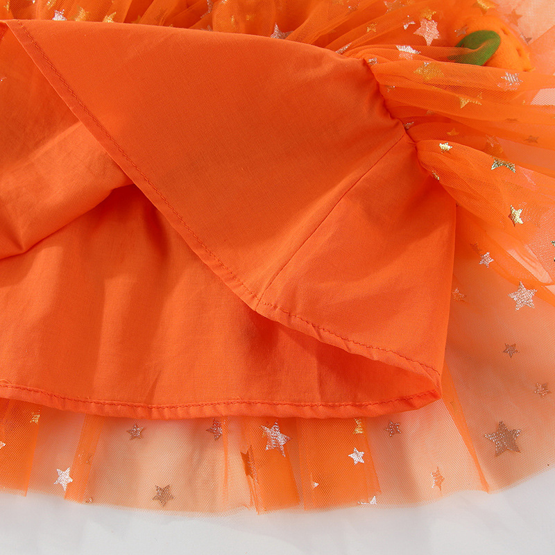 Kids Pumpkin Ghost Mesh Dress