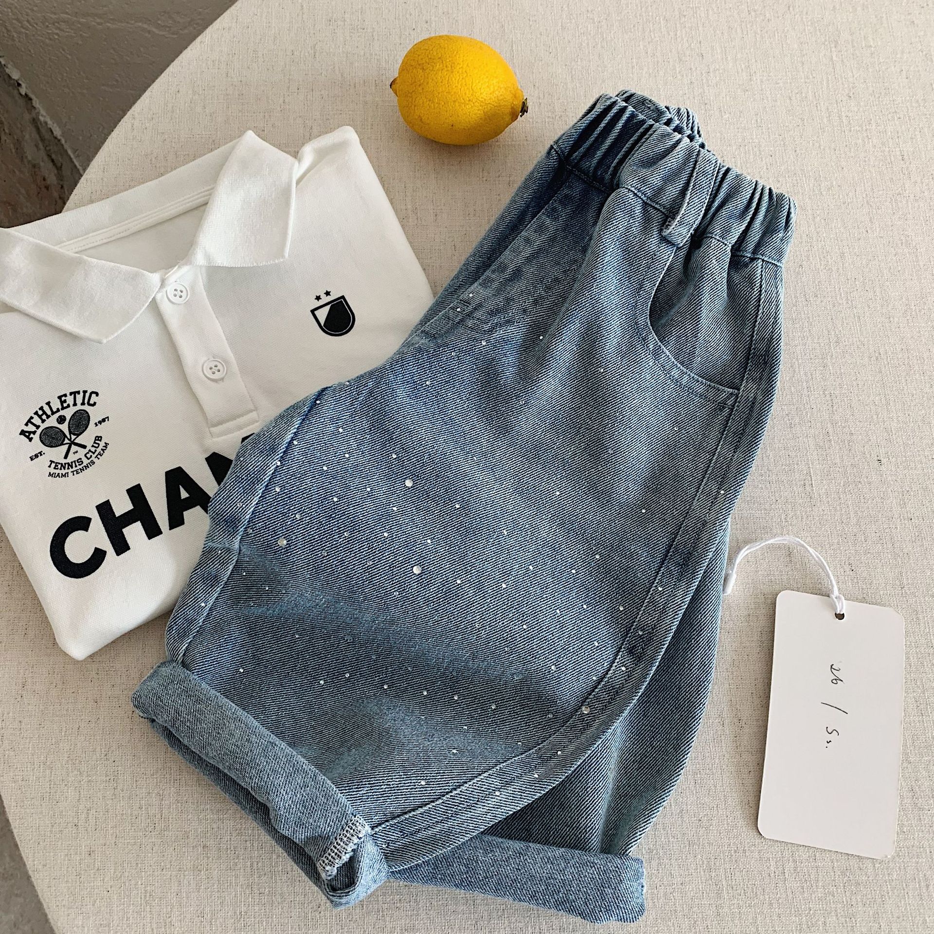 Kids Polka Dots Denim Pants