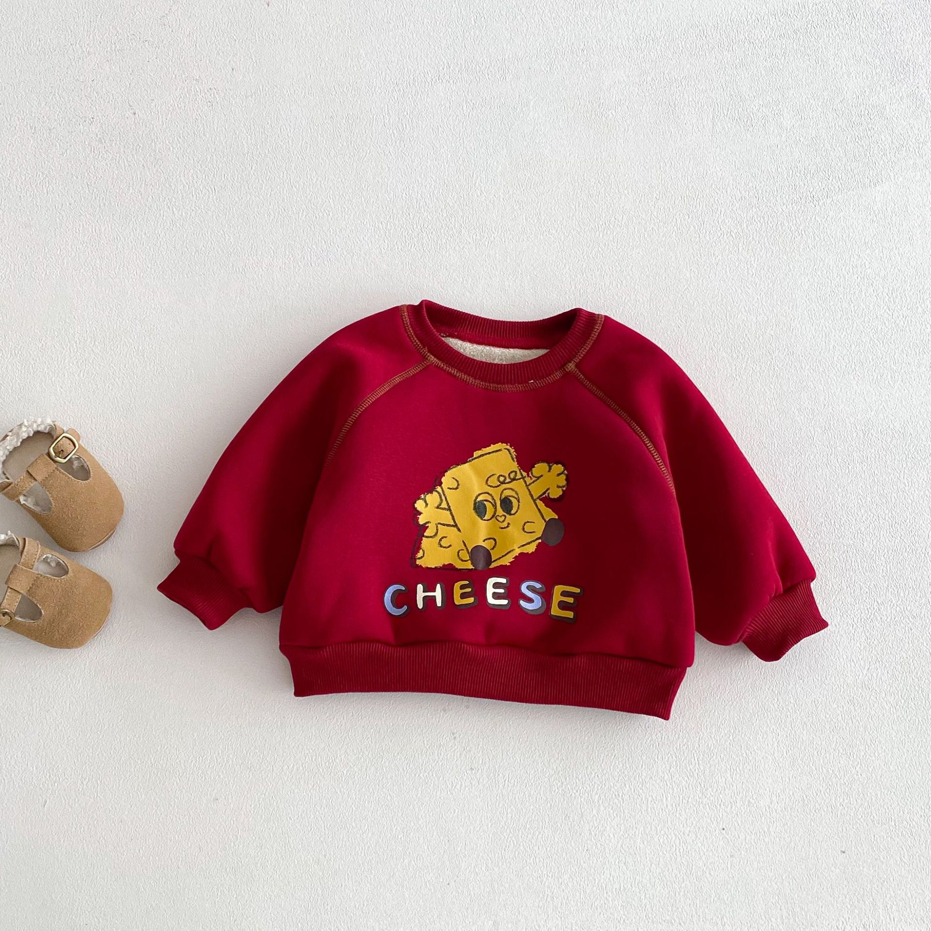 Toddler Cartoon Pattern Contrast Color Stitching Sweatshirt