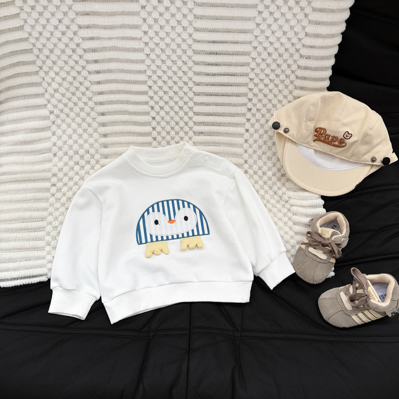 Baby & Kid Penguin Crew Neck Sweatshirt and Stripe Pants Set