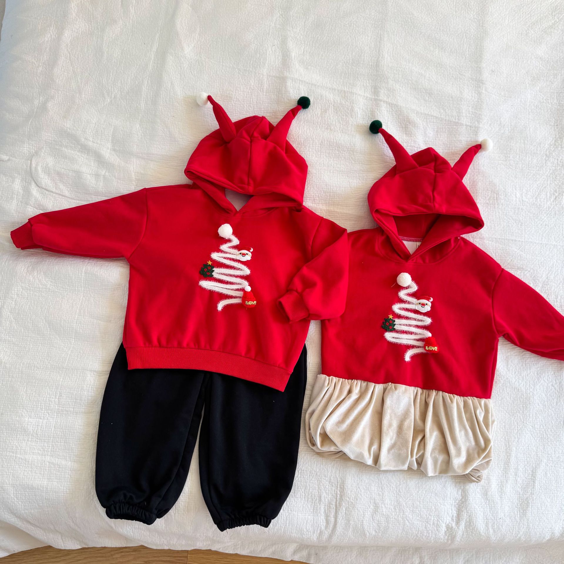 Kids Christmas Hooded Set
