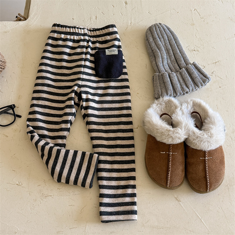 Kids Stripe Fleece Lined Leggings