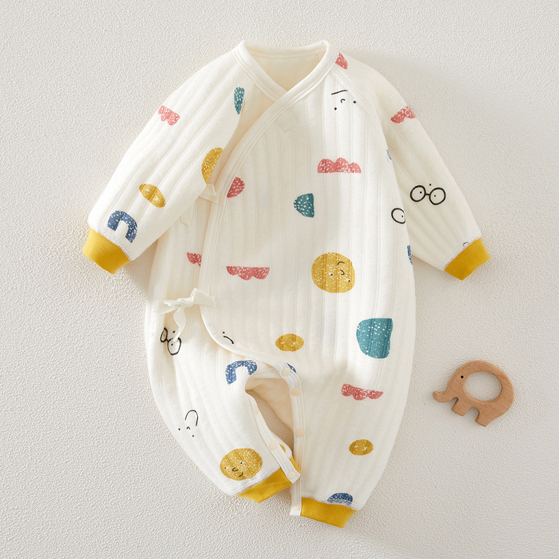 Baby Newborn Geometry Quilted Romper